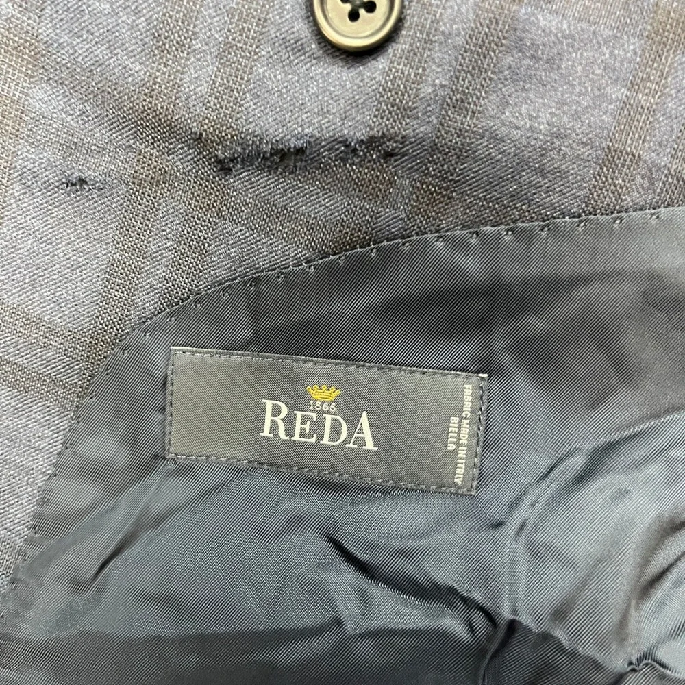 Brooks Brothers Blazer Mens 44L Navy Blue Plaid Wool Reda Regent Sport Coat